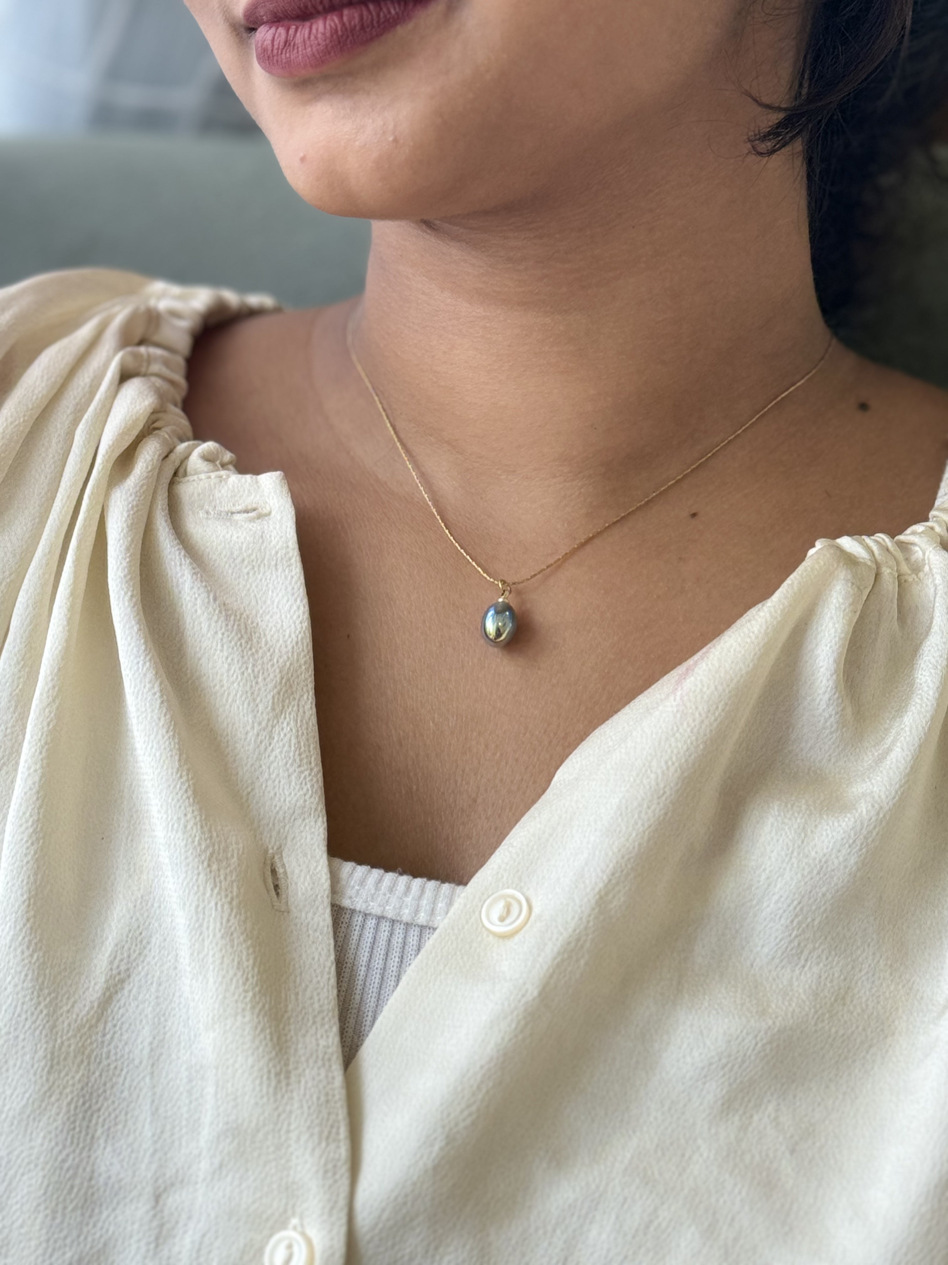 Blue Glass Drop Chain
