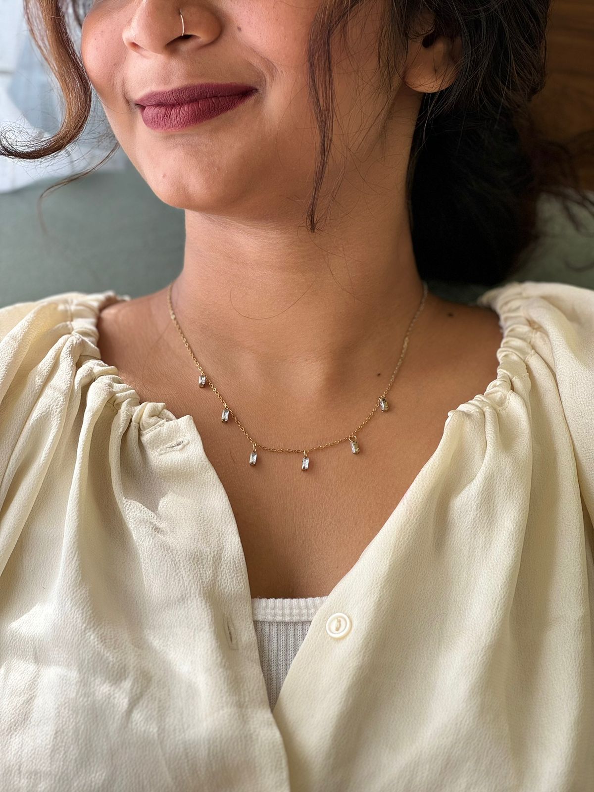 Stone Drop Necklace Small